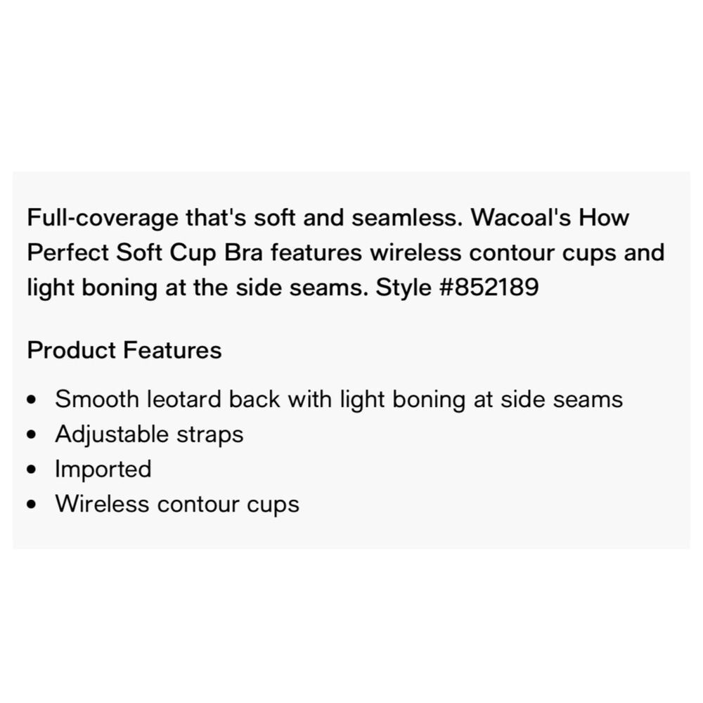 Wacoal How Perfect Soft Bra - Picture 5 of 5